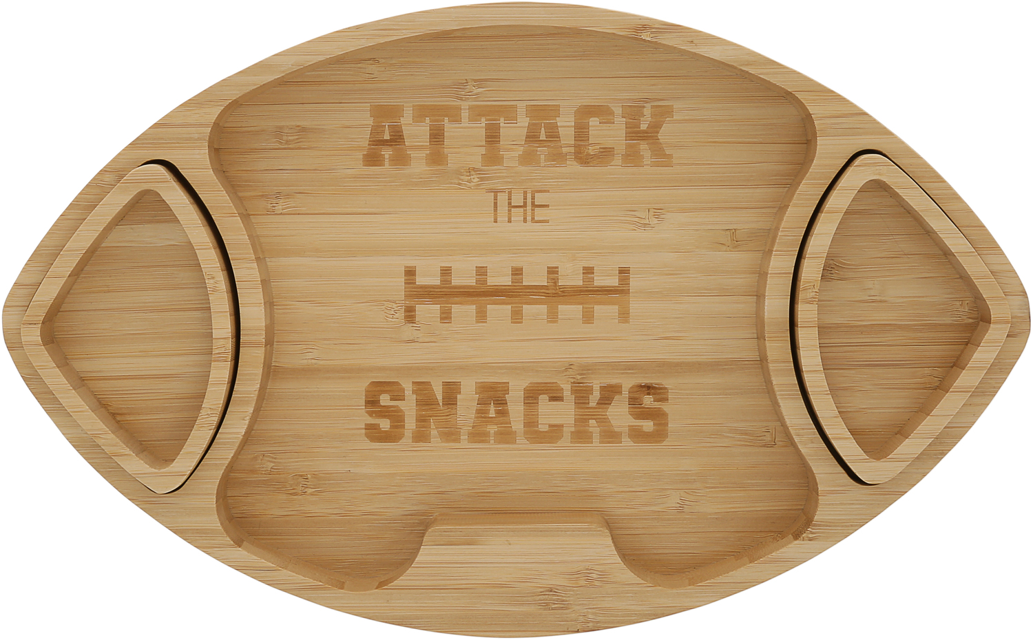 Attack the Snacks by Hostess with the Mostess - Attack the Snacks - Bamboo Serving Board with Dip Bowls