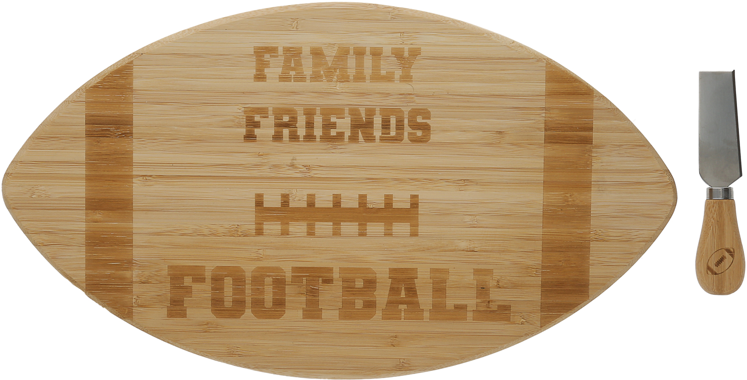 Family Friends Football by Hostess with the Mostess - Family Friends Football - Bamboo Serving Board Set