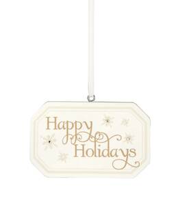 Happy Holidays by Signs of Happiness - 3" x 2" Hanging Plaque