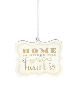 Home is Where the Heart is by Signs of Happiness - 2.75" x 2.25" Hanging Plaque
