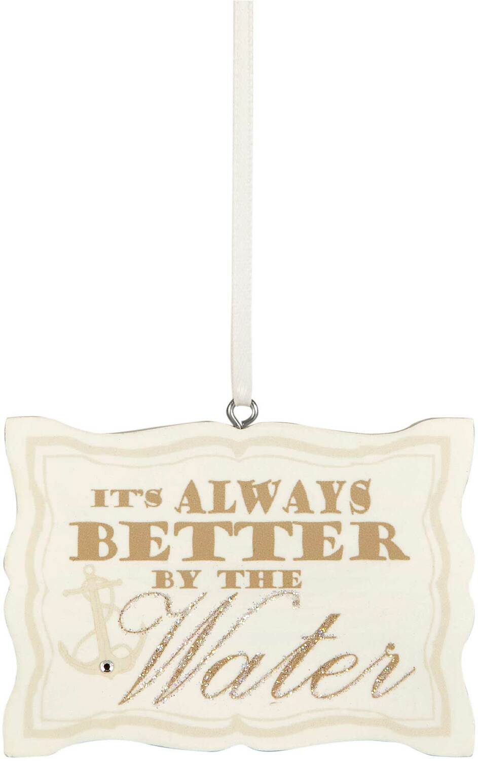 By the Water by Signs of Happiness - By the Water - 3" x 2" Hanging Plaque