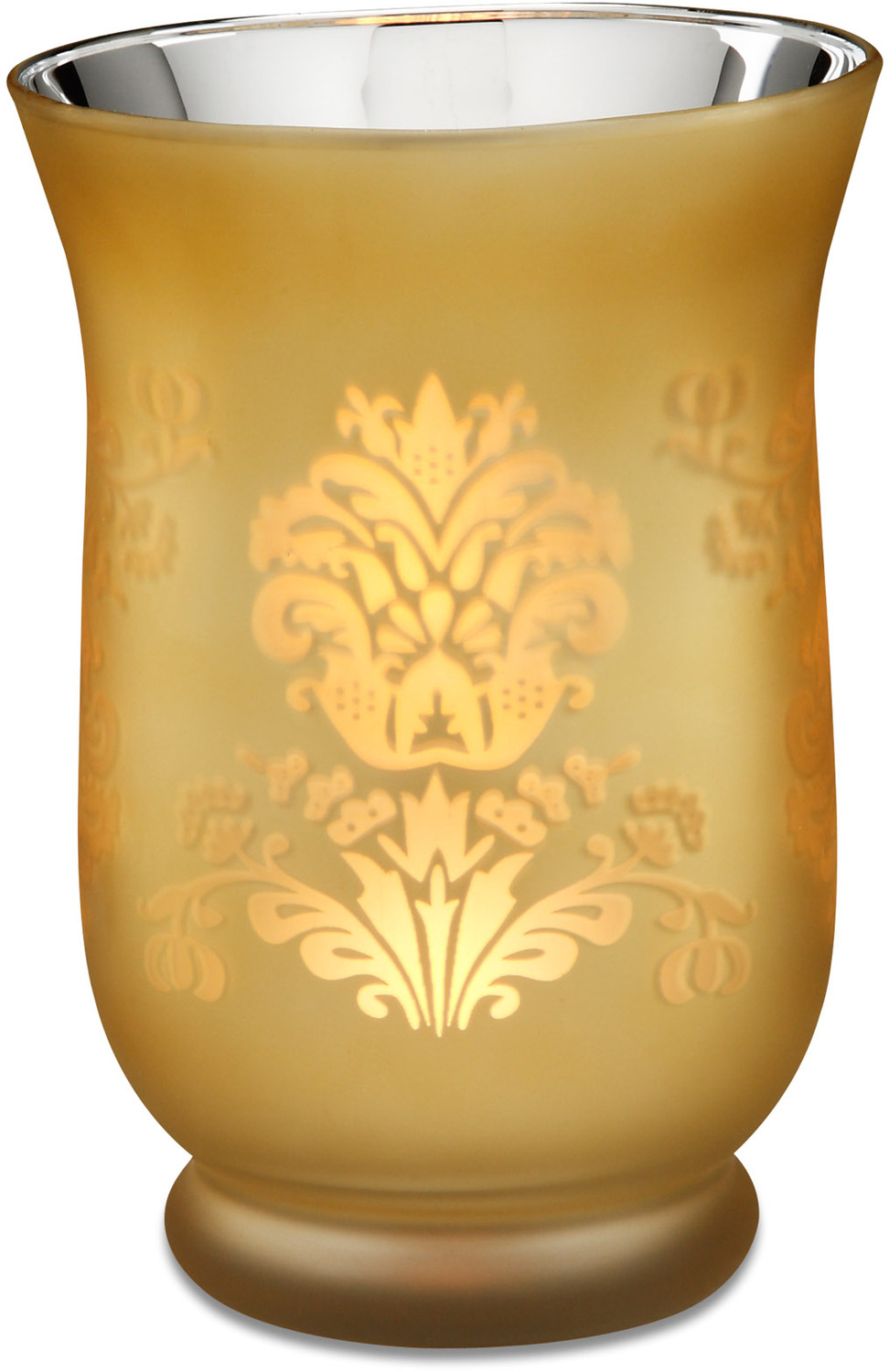 Champagne Glass Hurricane, 6&quot; Candle Holder (Yellow