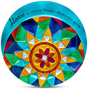 Home by Shine on Me - 12" Round Glass Plate