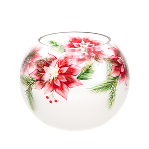 Poinsettia by Candle Decor - 5" Round Votive Holder