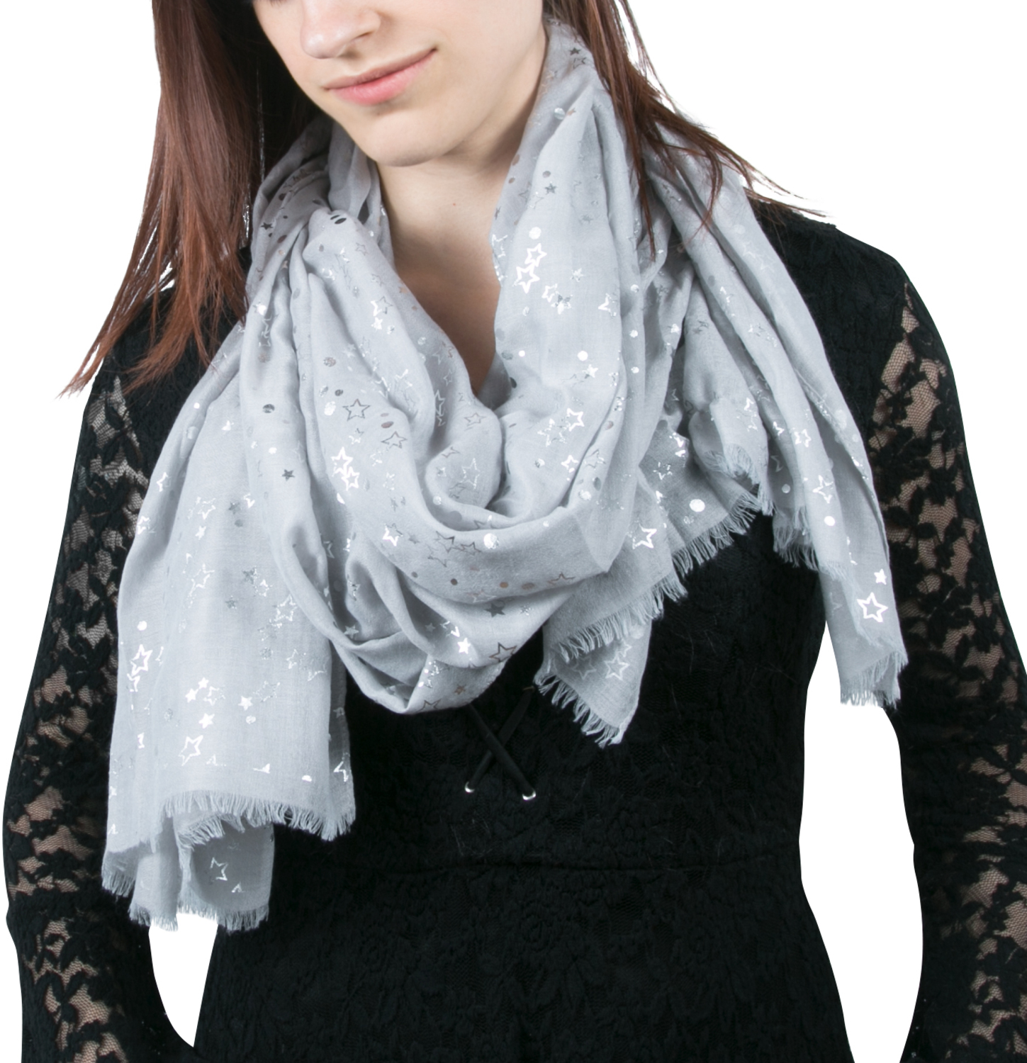 Star Gray by Forever in our Hearts - Star Gray - 27.5" x 71" In Memory Scarf