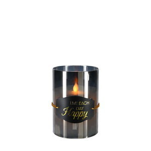 Happy by Candle Decor - 5" Smoke Luster Realistic Flame Candle 