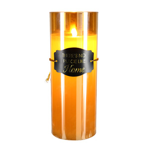 No Place  by Candle Decor - 9" Amber Luster Realistic Flame Candle  