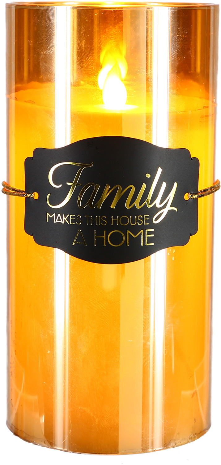 Family by Candle Decor - Family - 7" Amber Luster Realistic Flame Candle  