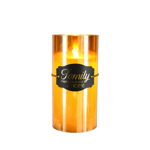 Family by Candle Decor - 7" Amber Luster Realistic Flame Candle  