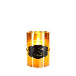 Smile by Candle Decor - 5" Amber Luster Realistic Flame Candle  