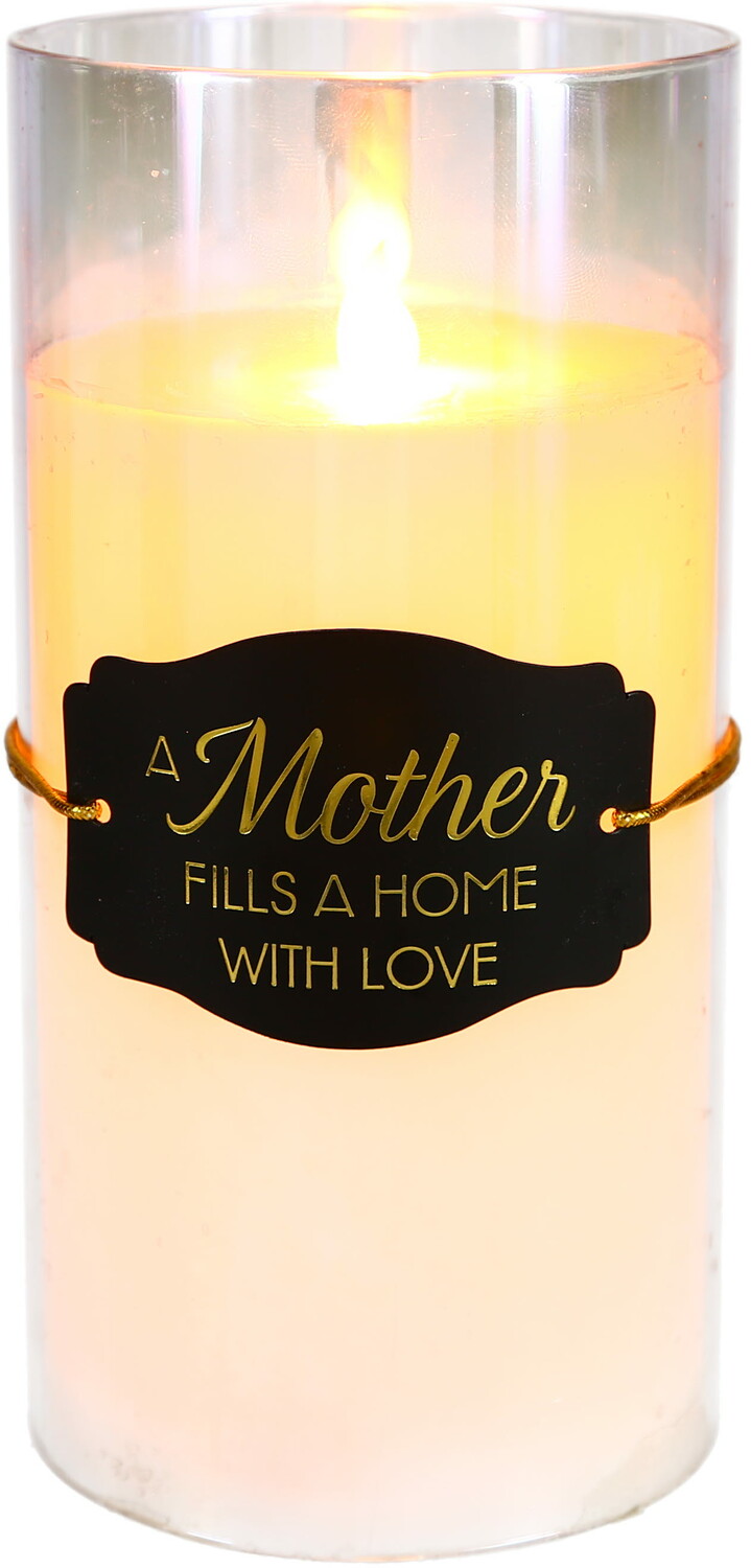 Mother by Candle Decor - Mother - 7" Clear Luster Realistic Flame Candle  