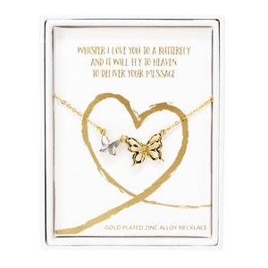 Whispers by Forever in our Hearts - 16"-18"  Butterfly Memorial  Necklace
