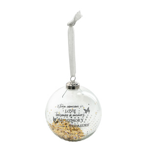 Treasured Memory by Forever in our Hearts - 4" Glass Ornament