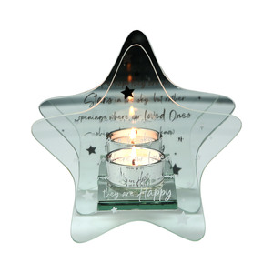 Stars in the Sky by Forever in our Hearts - 6" x 6" Mirrored Glass Candle Holder