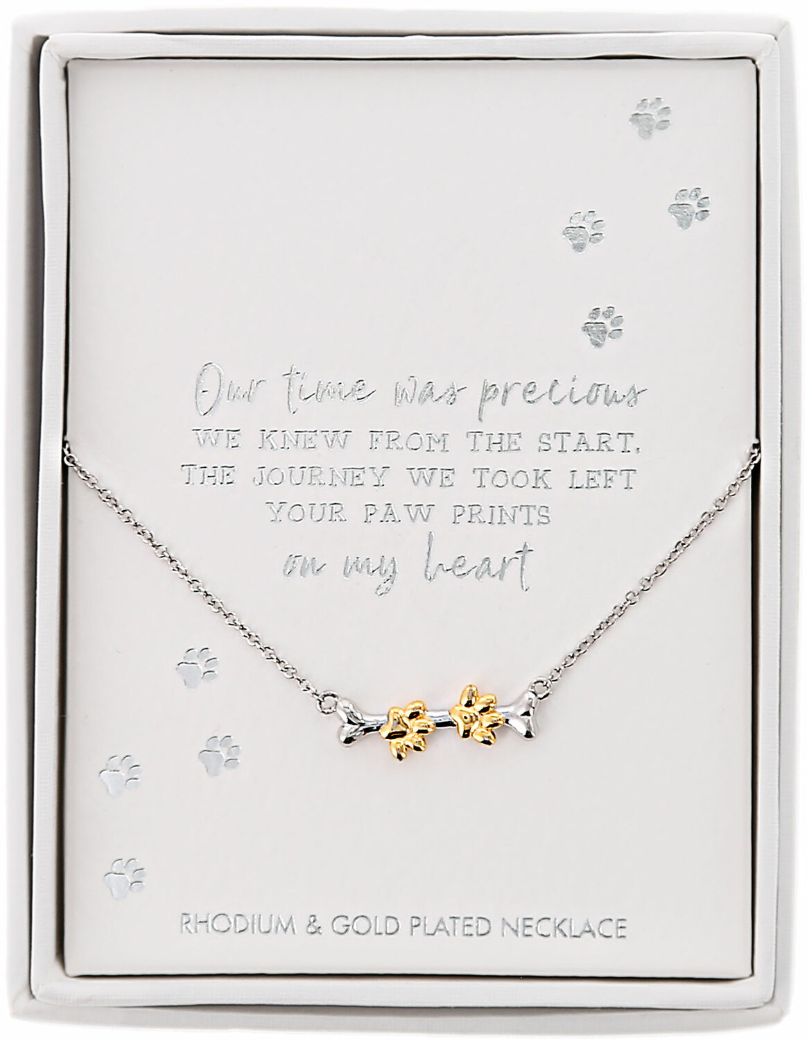 Paw Prints by Forever in our Hearts - Paw Prints - 16.5" - 18.5" Pet Memorial  Necklace