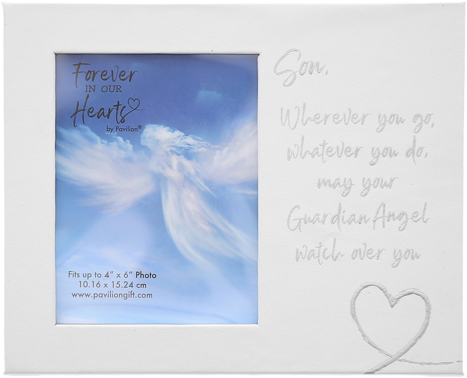 Son Guardian Angel by Forever in our Hearts - Son Guardian Angel - Visor Memorial Photo Frame (Holds 4" x 6" Photo)