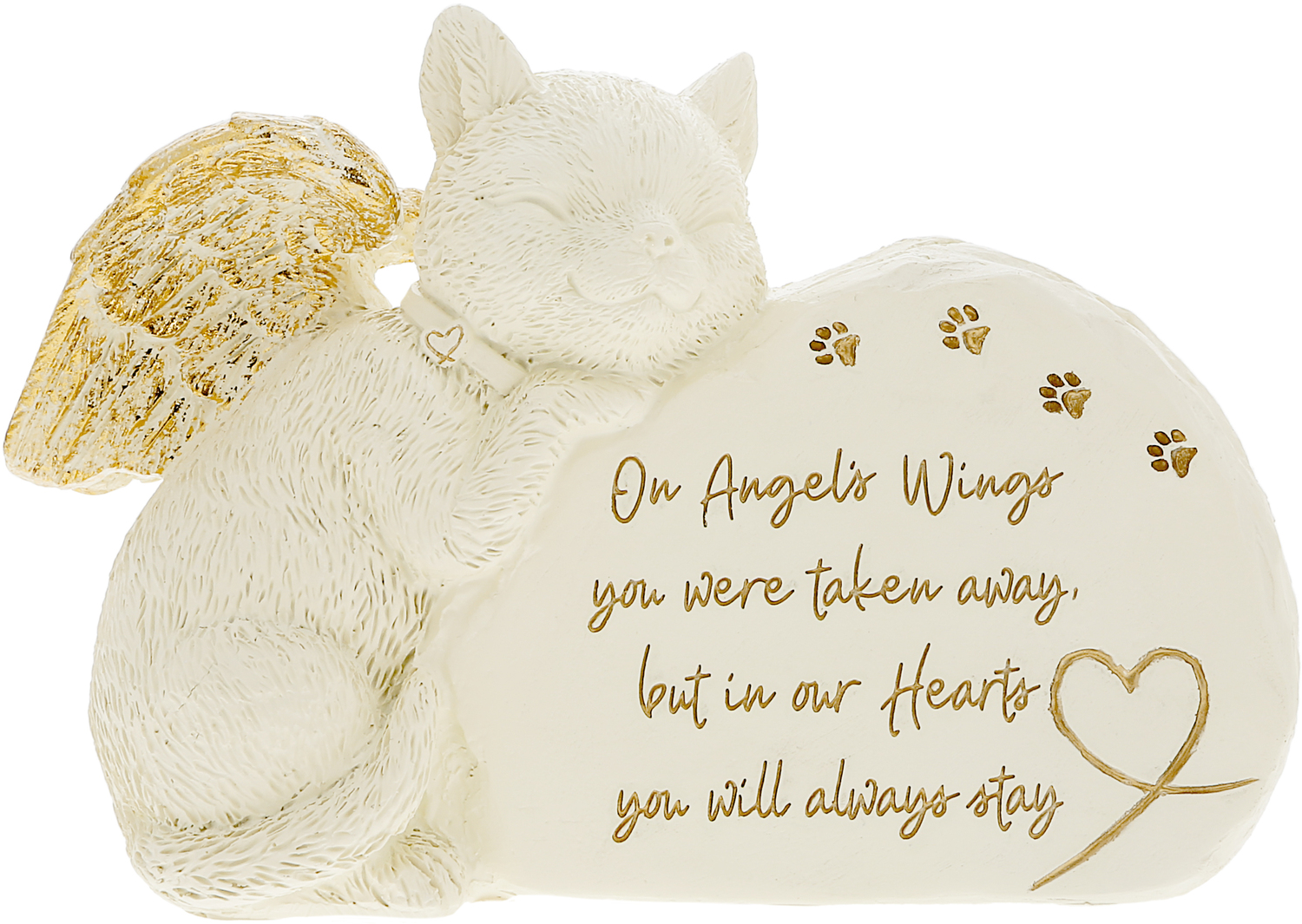 Cat Angel by Forever in our Hearts - Cat Angel - 7.5" x 5" Pet Memorial Stone