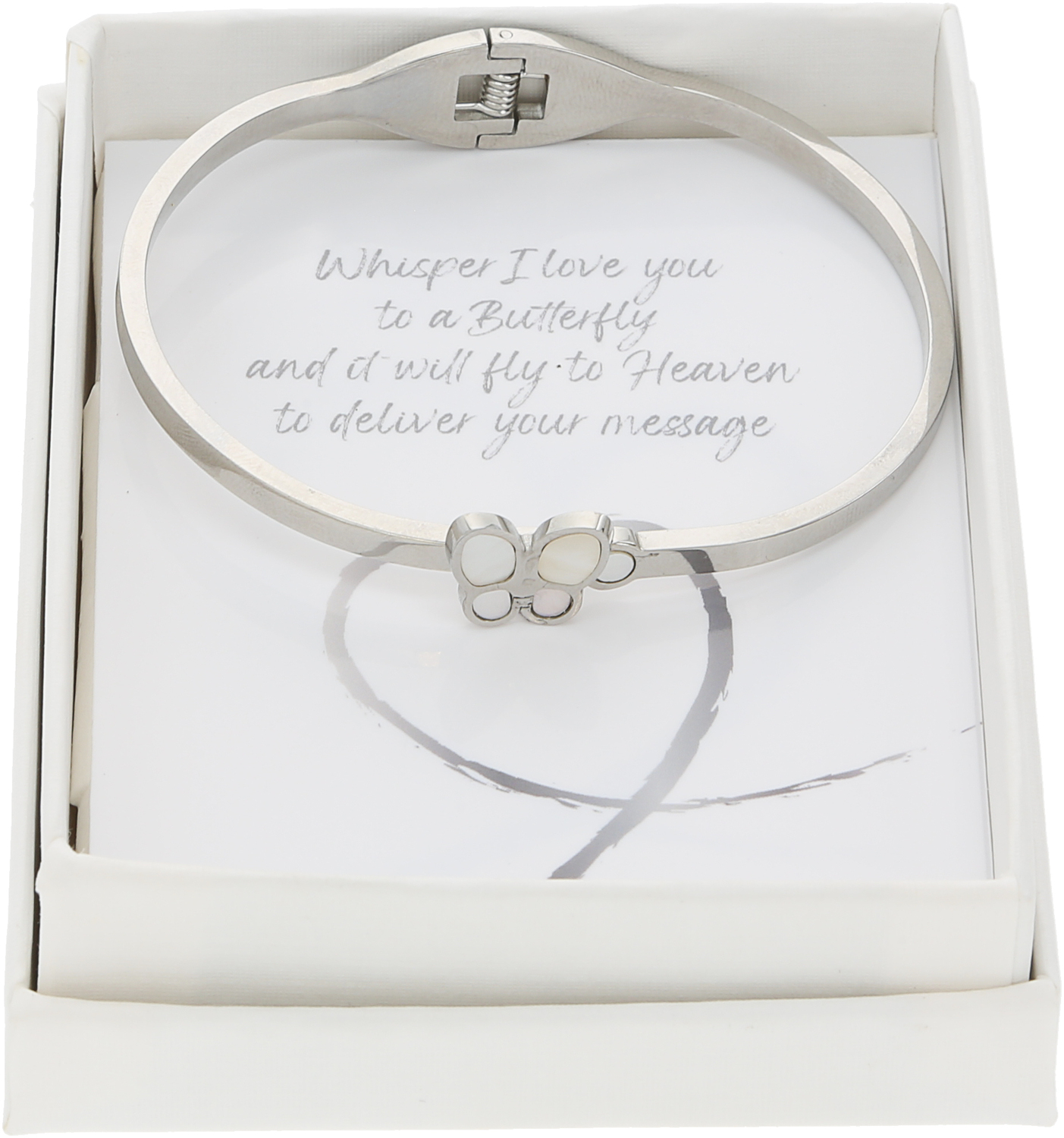 Fly to Heaven by Forever in our Hearts - Fly to Heaven - Stainless Steel Hinged Bangle Bracelet 