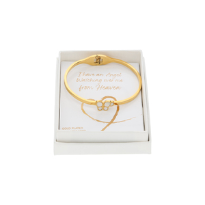 Angel by Forever in our Hearts - Gold Plated Hinged Bangle Bracelet