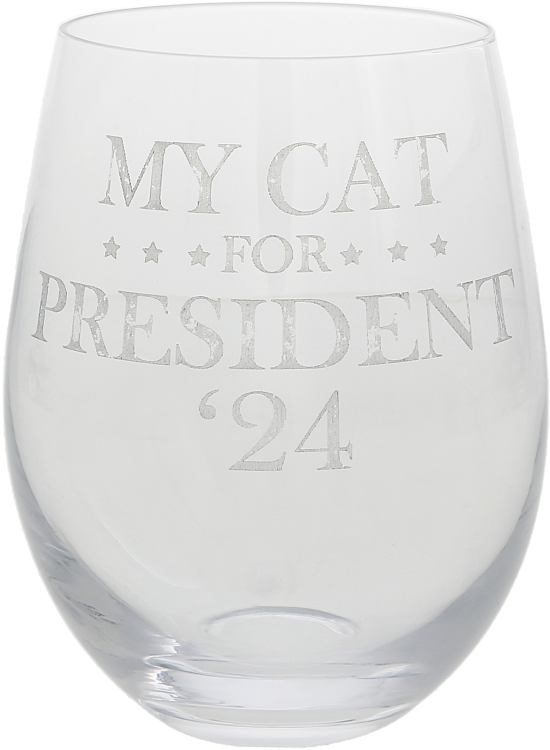 Cat for President by Personalization - Cat for President - 18oz Stemless Wine Glass