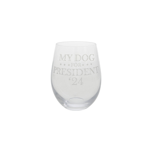 Dog for President by Personalization - 18oz Stemless Wine Glass