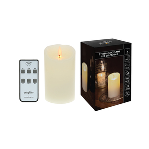 Ivory Candle by Pavilion Accessories - 5" Realistic Flame LED Lit Candle