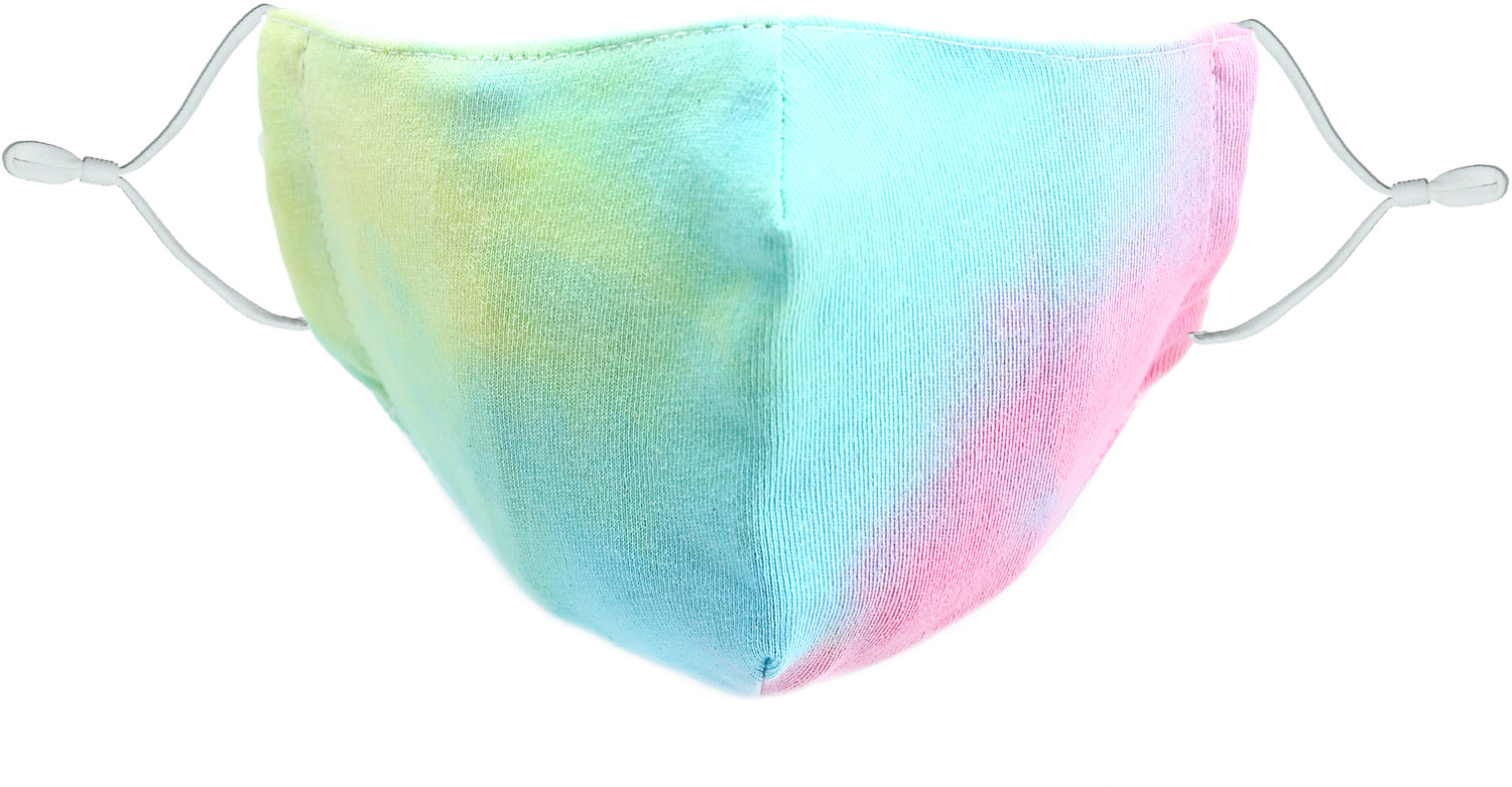 Rainbow Tie Dye by Pavilion Cares - Rainbow Tie Dye - Kid's Reusable 100% Cotton Fabric Mask & PM 2.5 Filter Set