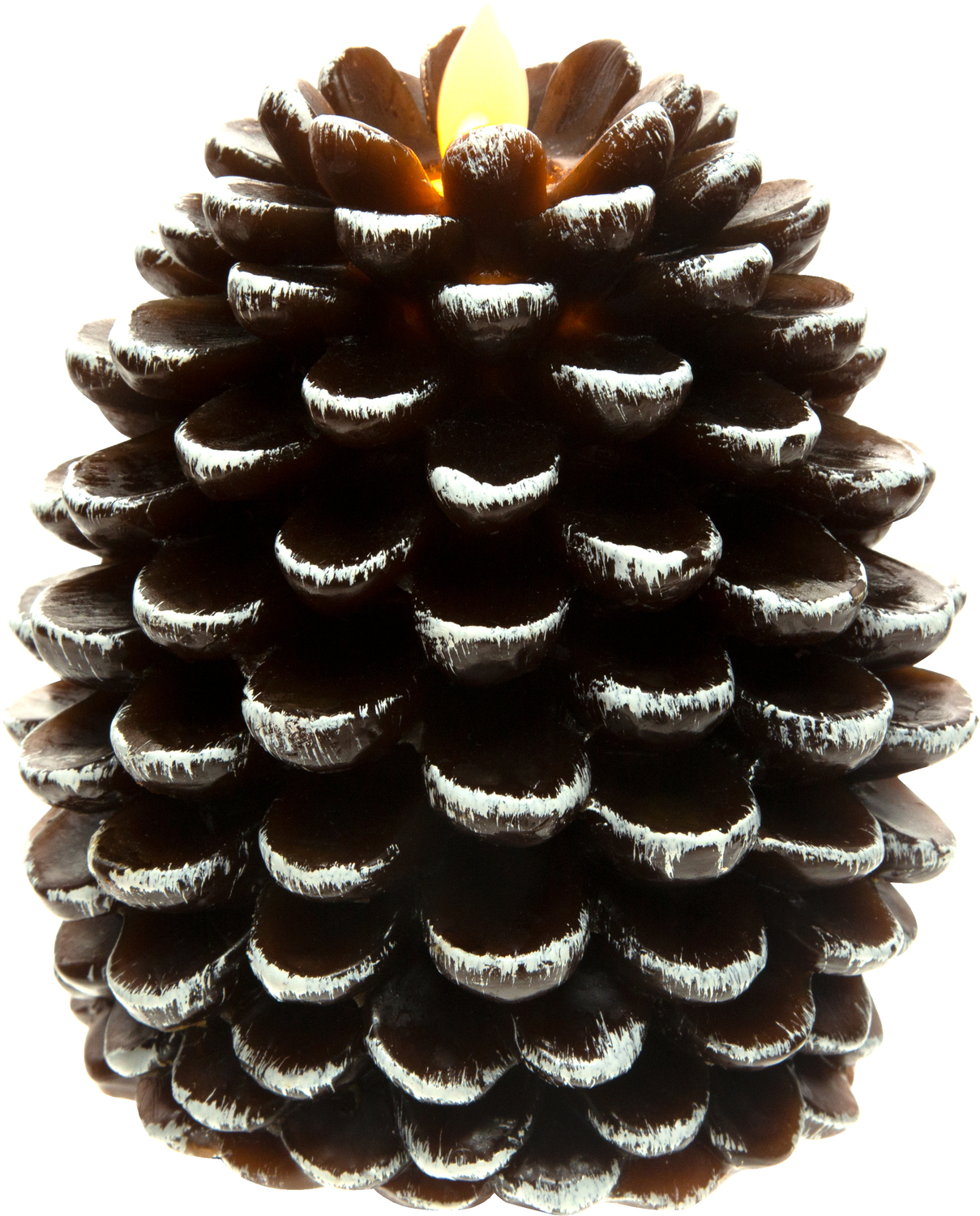 Brown Pine Cone by Pavilion Accessories - Brown Pine Cone - 5" Realistic Flame LED Lit Candle